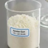 Goma Xantana HV en envase de vidrio mostrando biopolímero en polvo grado perforación